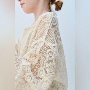 NWT ZARA GIRLS EMBROIDERED TULLE KIMONO